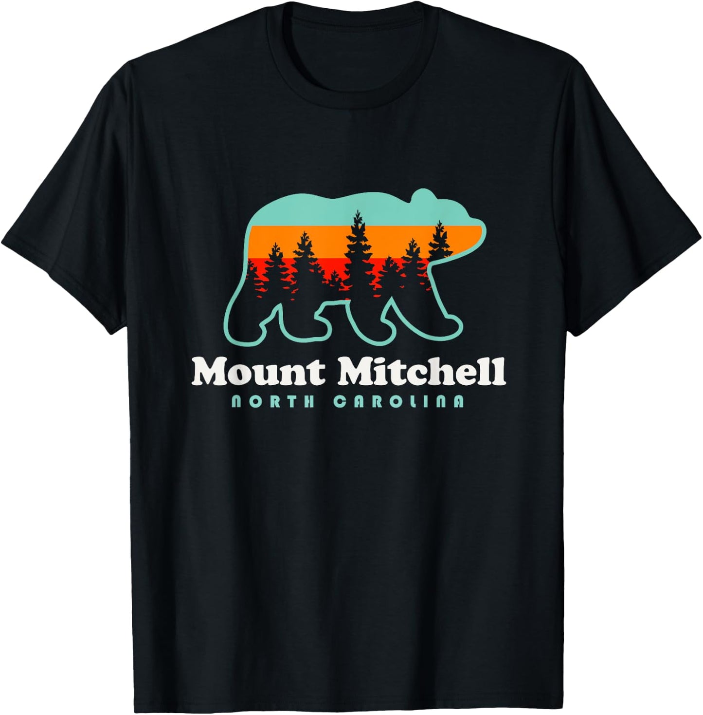 Mount Mitchell Hike North Carolina Black Mountain Range T-Shirt - T-Shirt | Black