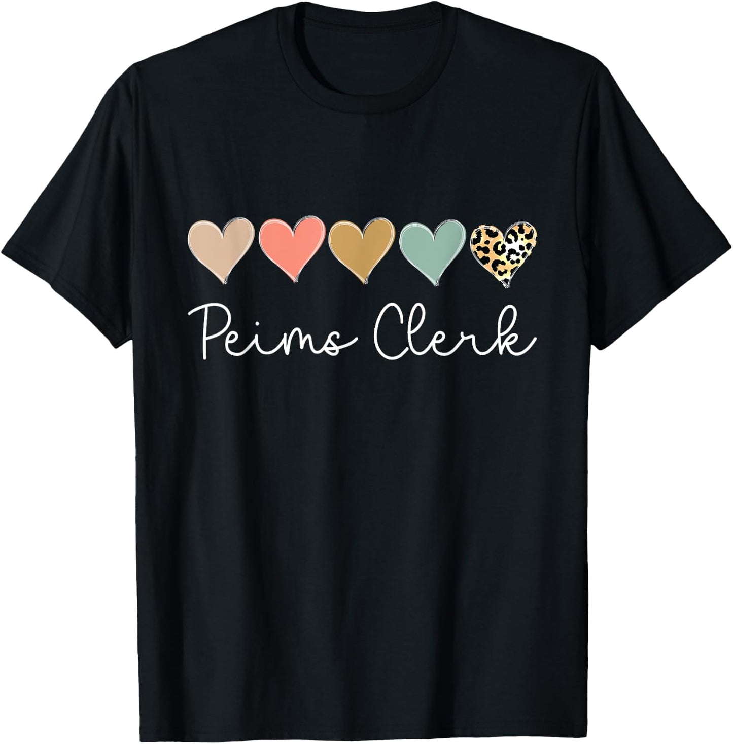Peims Clerk Heart, School Support Squad Valentine's Day T-Shirt - T-Shirt | Black