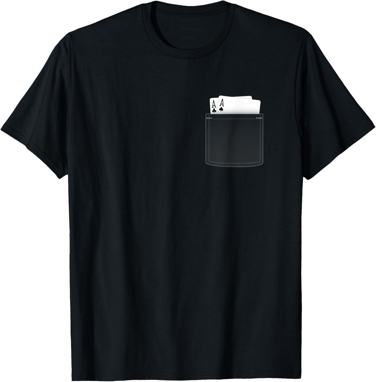 Pocket Aces Poker Shirt (Spades & Clubs) T-Shirt - T-Shirt | Black