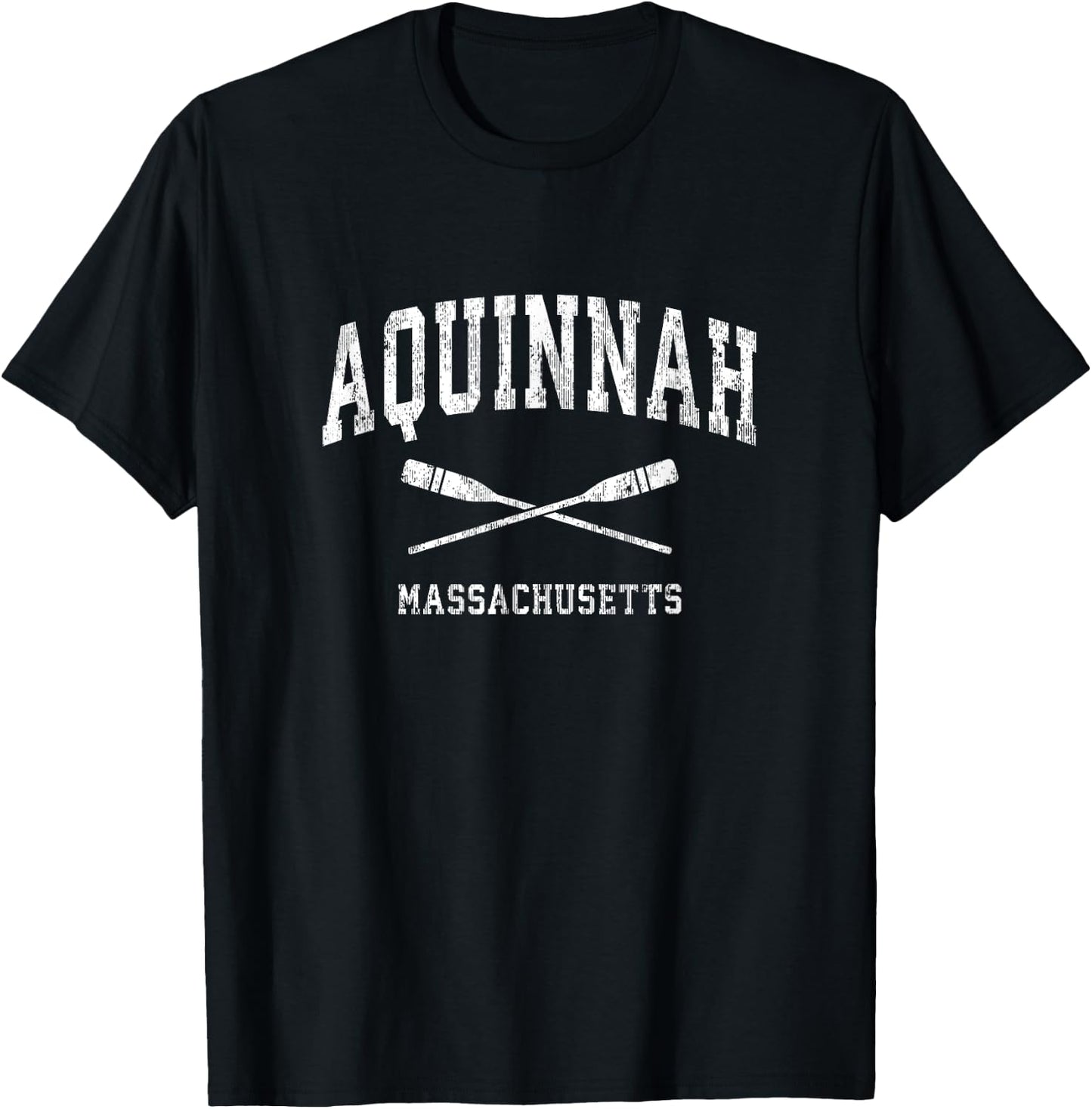 Aquinnah Massachusetts Vintage Nautical Paddles Sports Oars T-Shirt - T-Shirt | Black