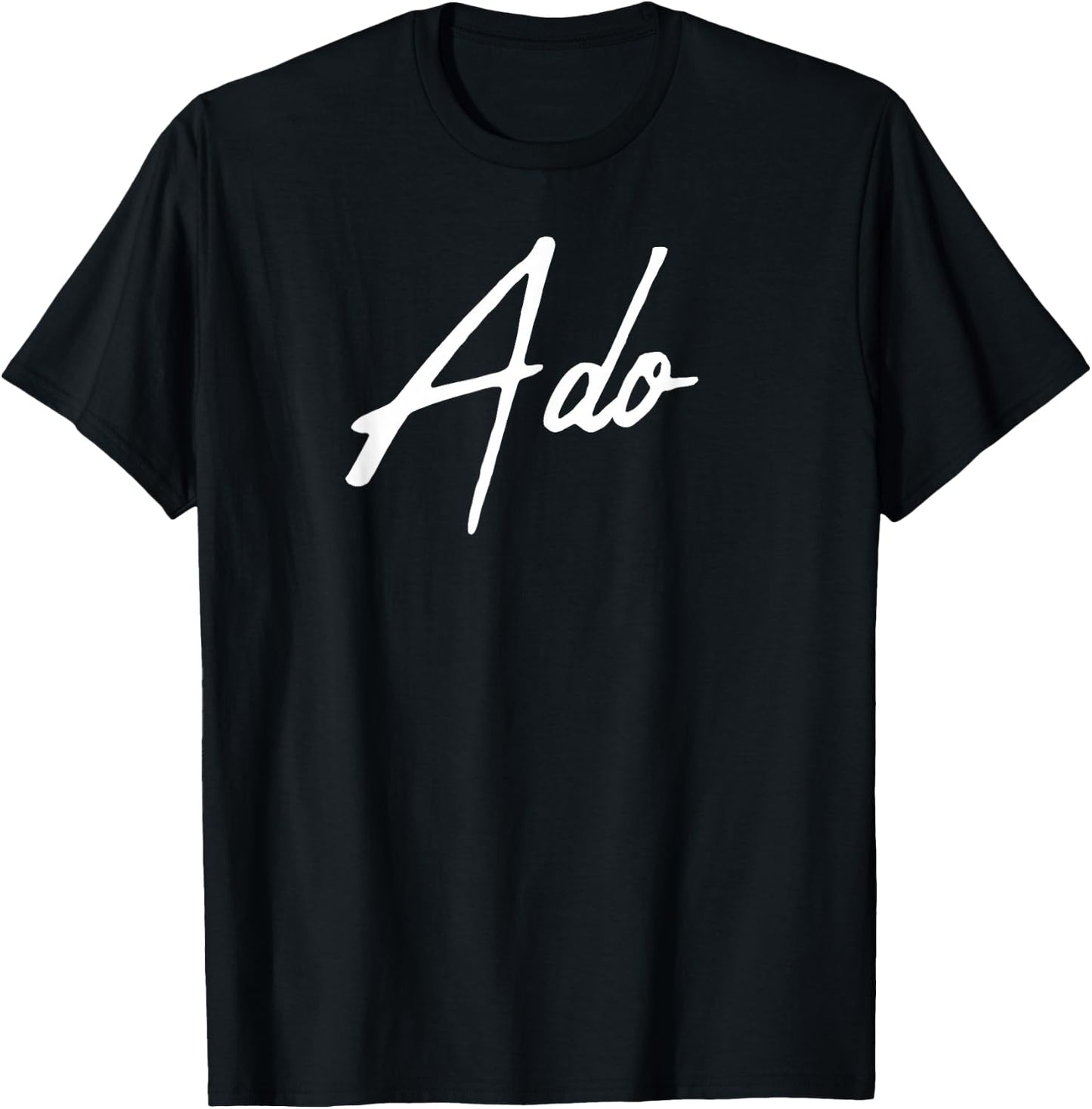 Beautiful Handwritten Font Ado Calligraphy T-Shirt - T-Shirt | Black