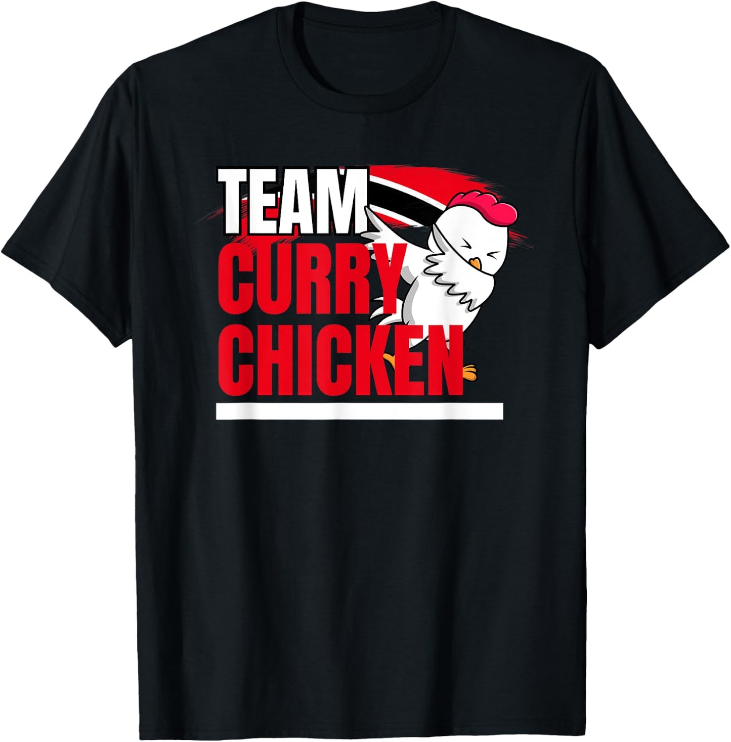 Team Curry Chicken - Trinidad and Guyana Patriotic Cricket T-Shirt - T-Shirt | Black