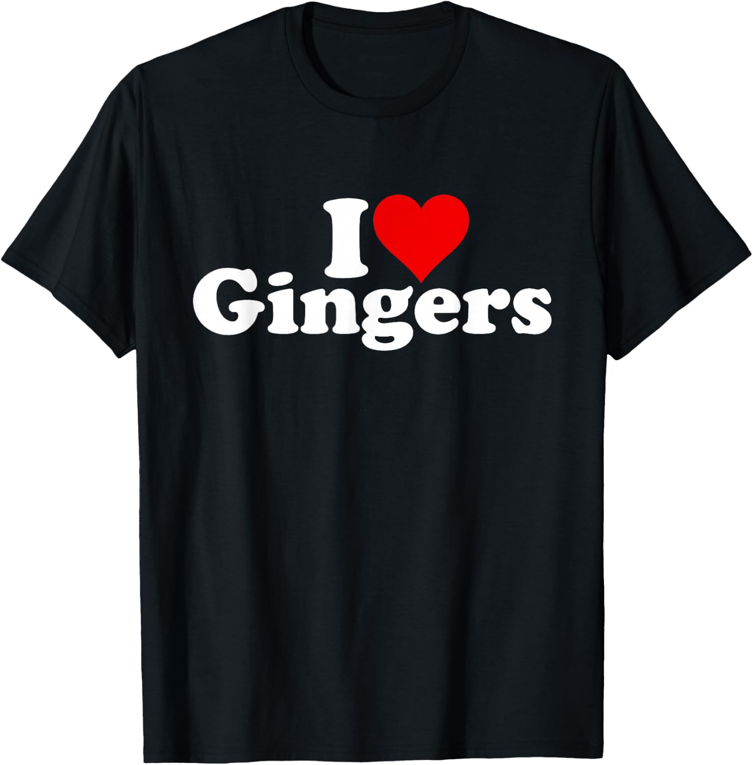 I Love Heart Gingers Redheads RED Hair T-Shirt - T-Shirt | Black