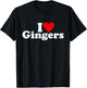 I Love Heart Gingers Redheads RED Hair T-Shirt - T-Shirt | Black