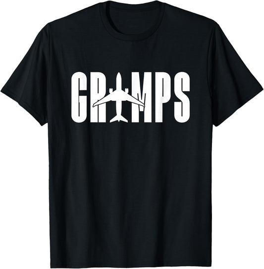 Aeroplane Guide Grandfather Flying - Plane Pilot T-Shirt - T-Shirt | Black