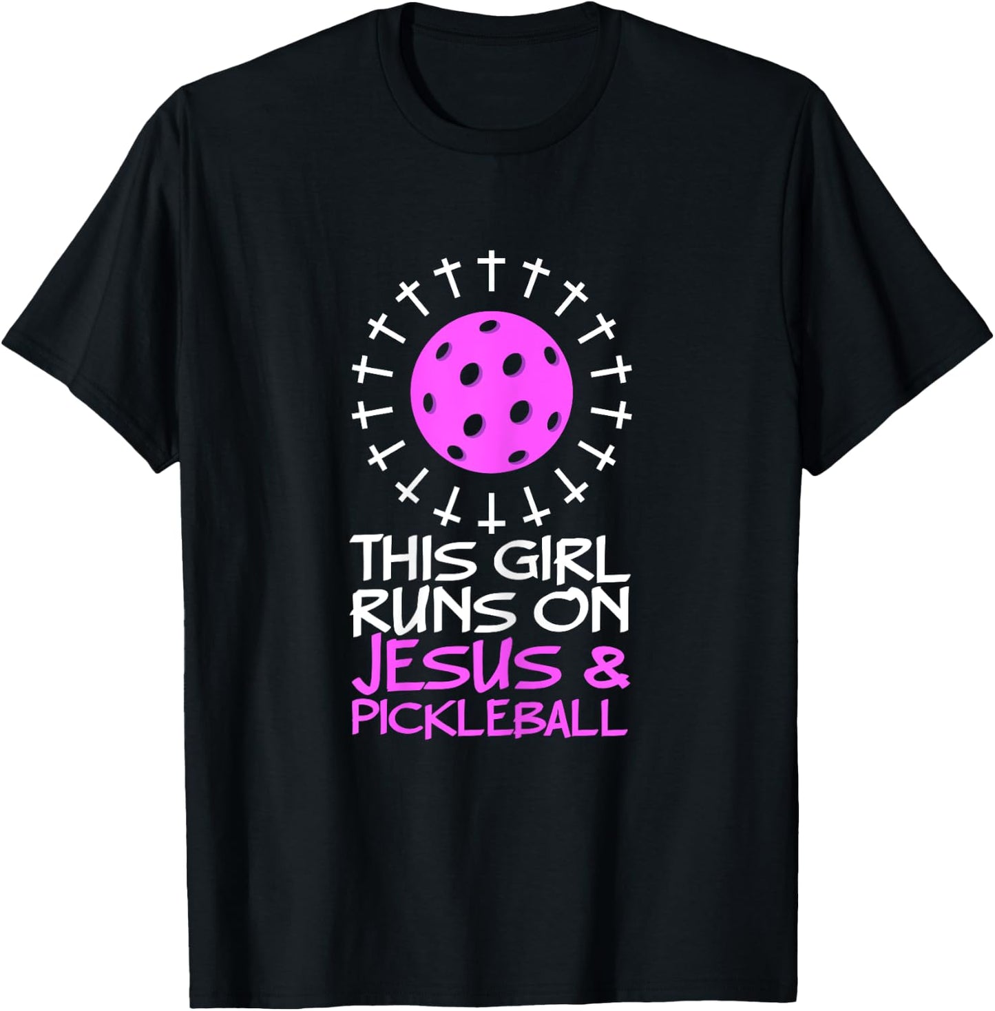 Jesus & Pickleball T-Shirt - T-Shirt | Black