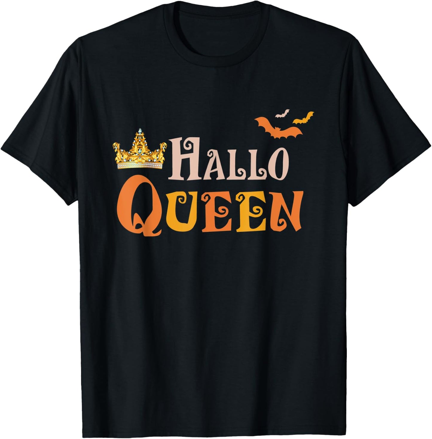 Halloqueen Crown Queen Bat Women Costume Halloween T-Shirt - T-Shirt | Black