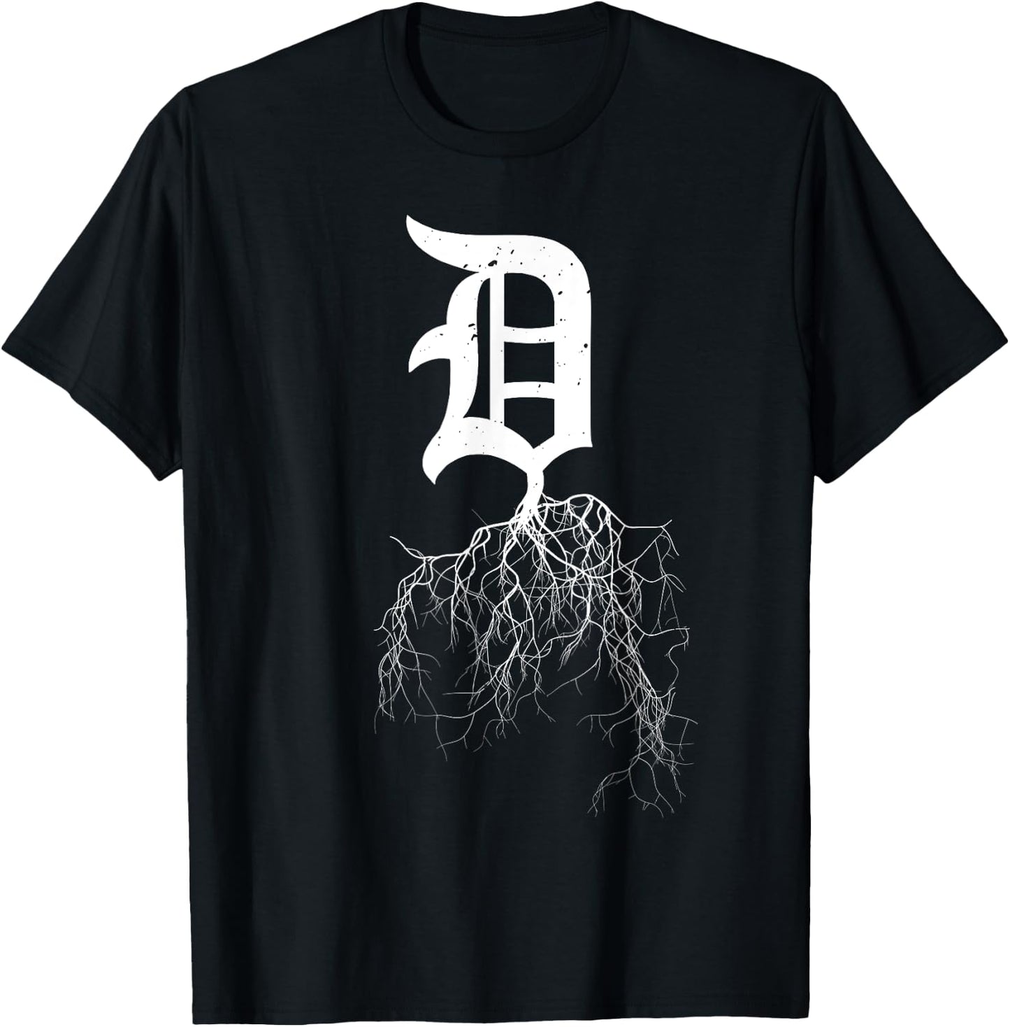 Detroit Roots Shirt Michigan American Born Rooted American T-Shirt - T-Shirt | Black