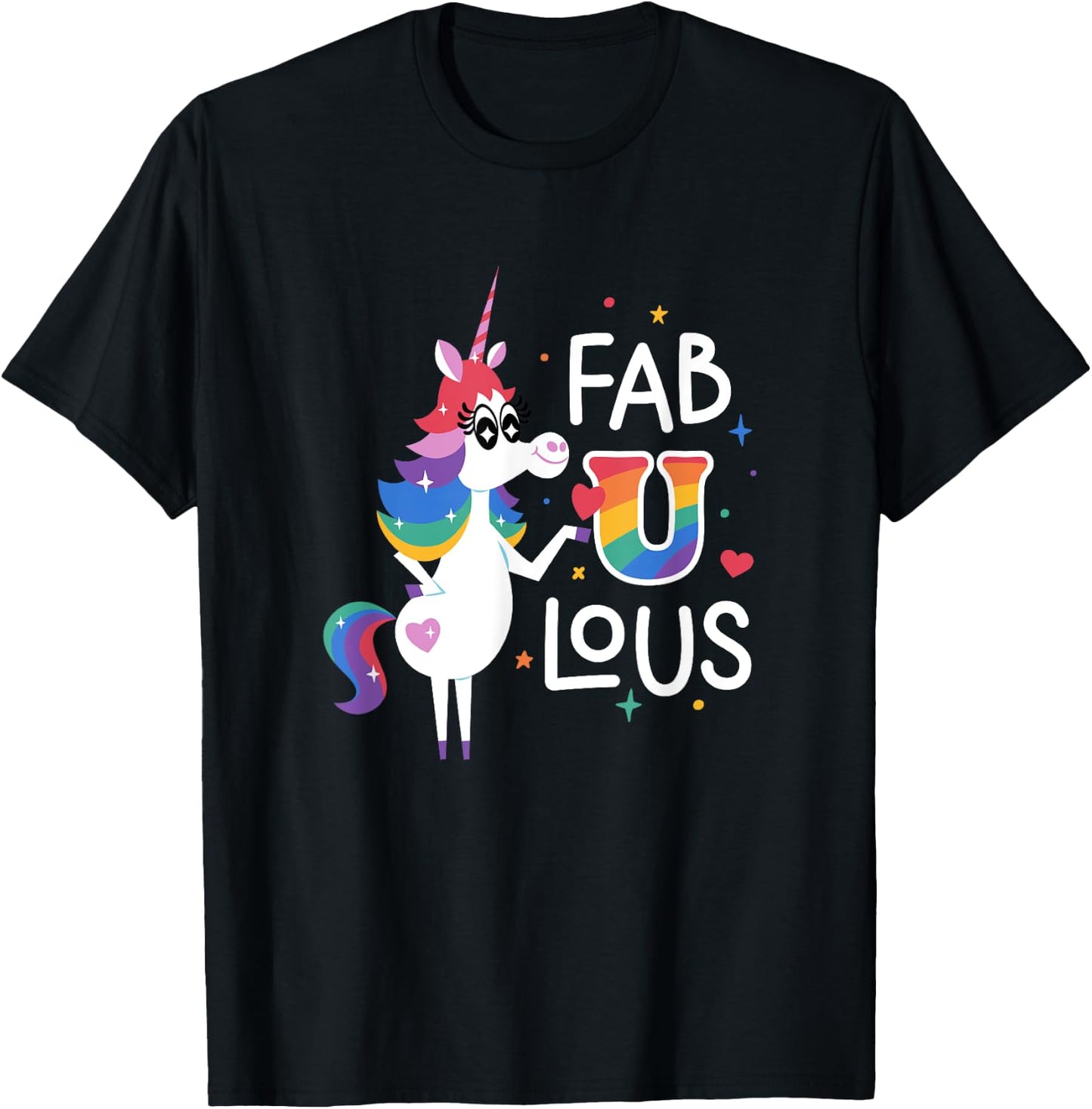 Disney Pixar Inside Out Rainbow Unicorn Fabulous T-Shirt - T-Shirt | Black