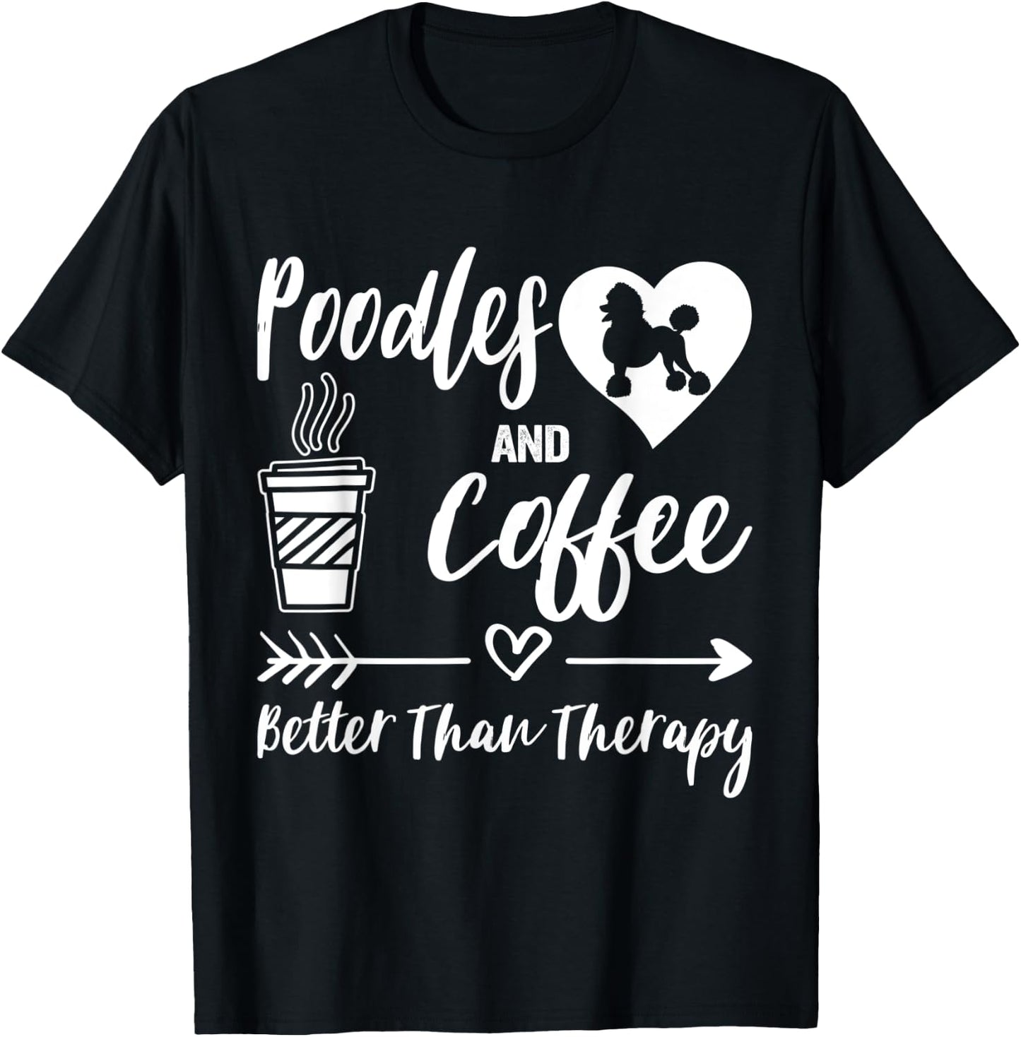 Poodle And Coffee Poodle Mom Poodle Dad Coffee T-Shirt - T-Shirt | Black