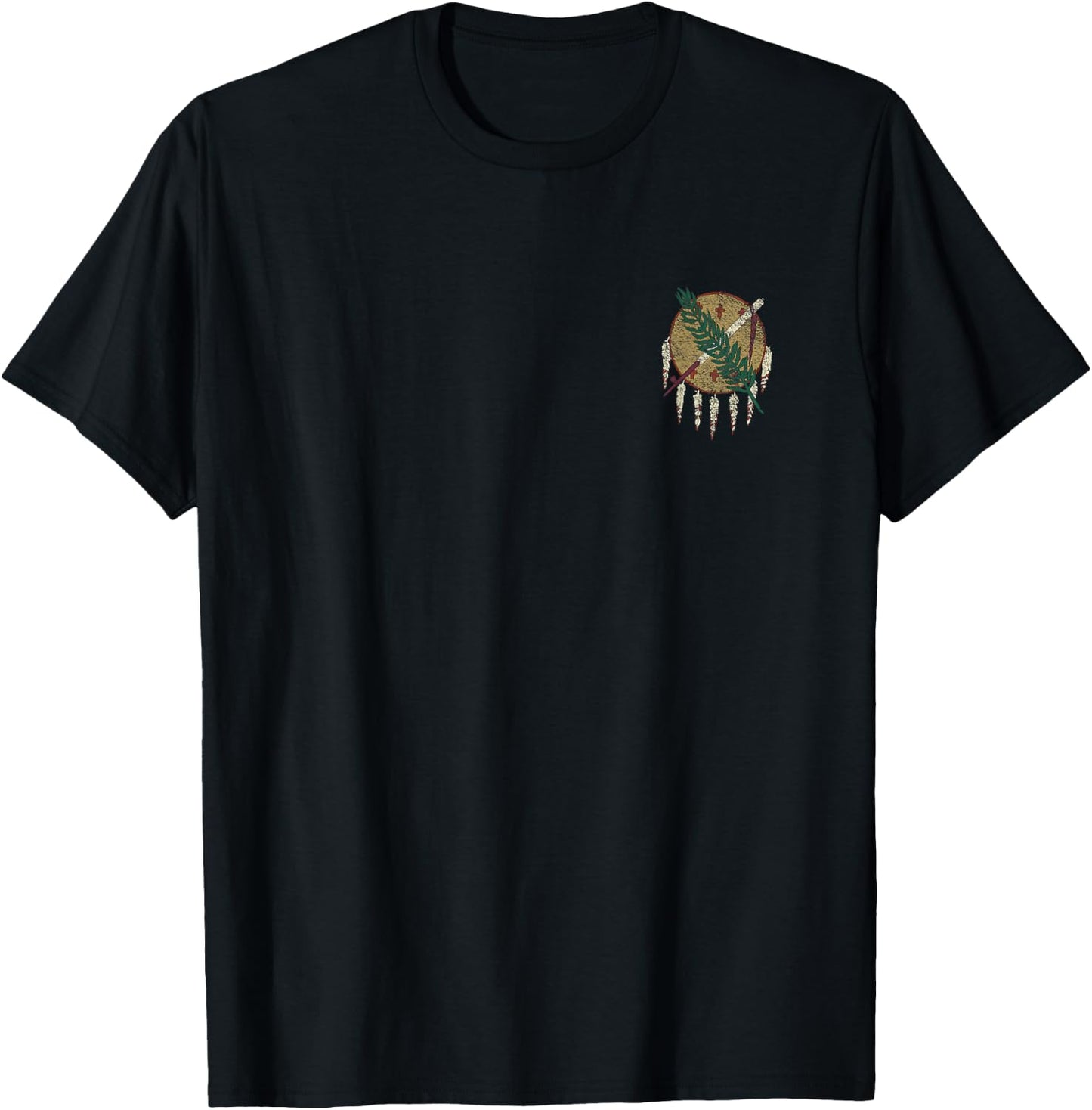 State of Oklahoma Flag Osage Nation Shield T-Shirt - T-Shirt | Black
