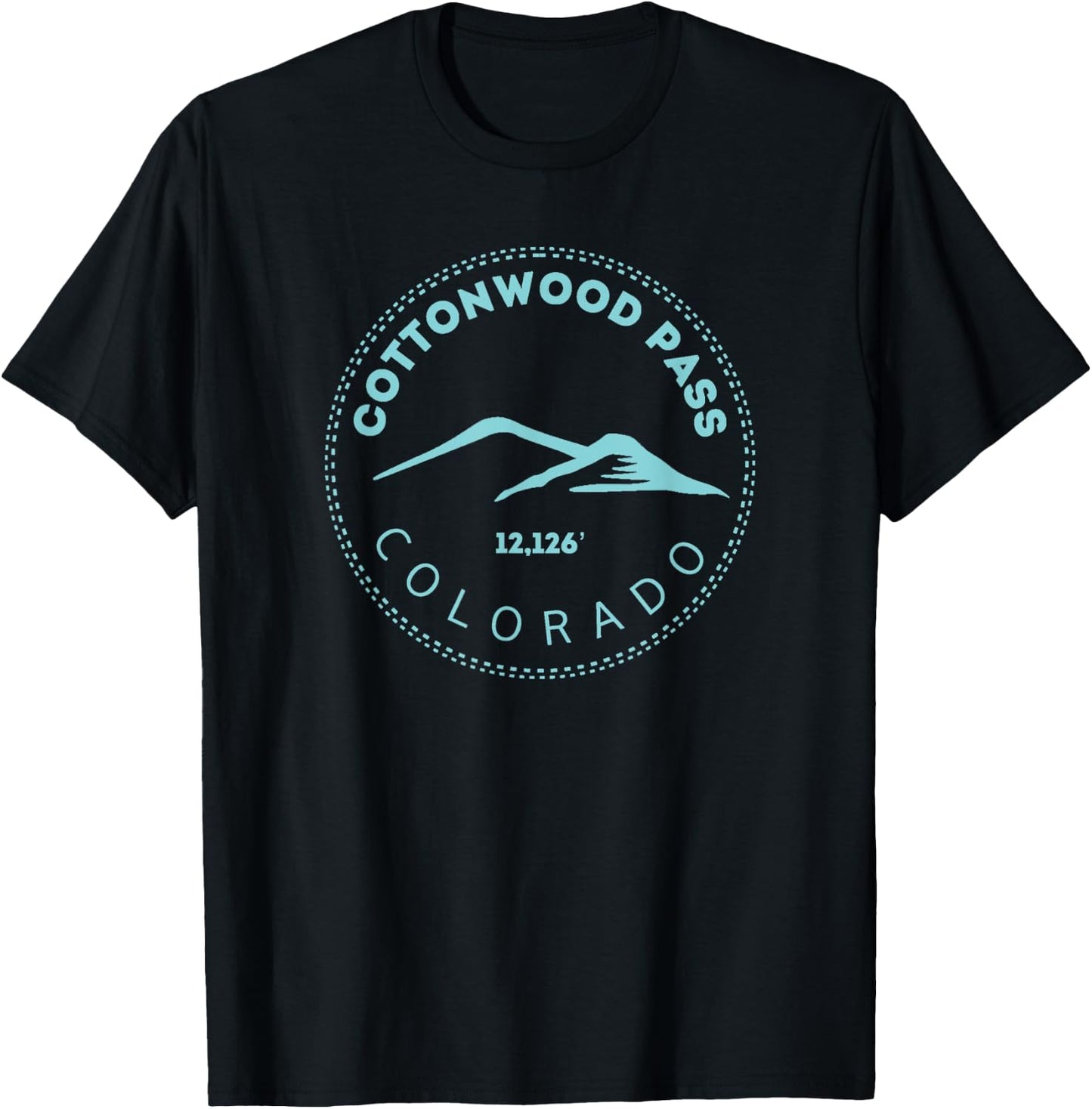 Cottonwood Mountain Pass Colorado Elevated T-Shirt - T-Shirt | Black