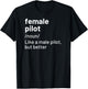 Female Pilot Definition T-Shirt - T-Shirt | Black