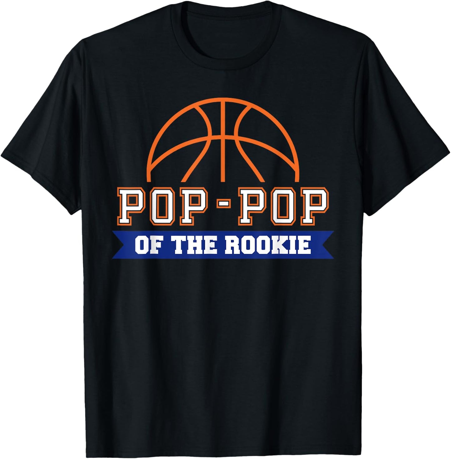 Pop-pop of Rookie 1st Birthday Basketball Theme Matching T-Shirt - T-Shirt | Black