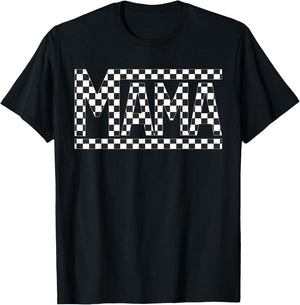 Checkered Mama Black White for Moms Funny T-Shirt - T-Shirt | Black