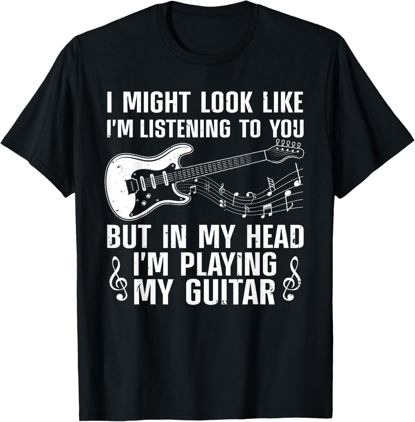 Funny Guitar Design Women Guitarist Guitar Player T-Shirt - T-Shirt | Black