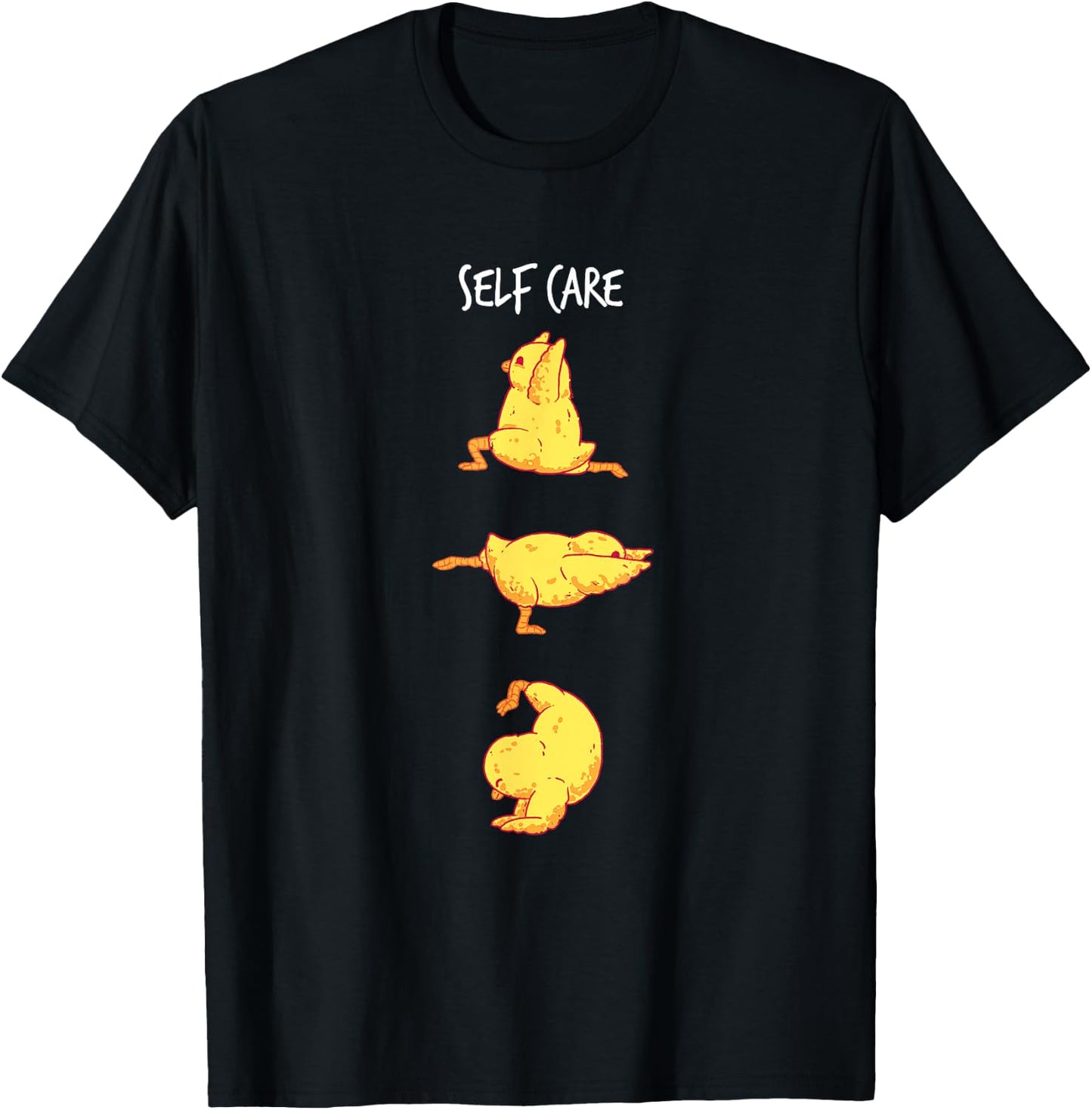 Funny Workout Self Care Chicken Yoga Pose T-Shirt - T-Shirt | Black