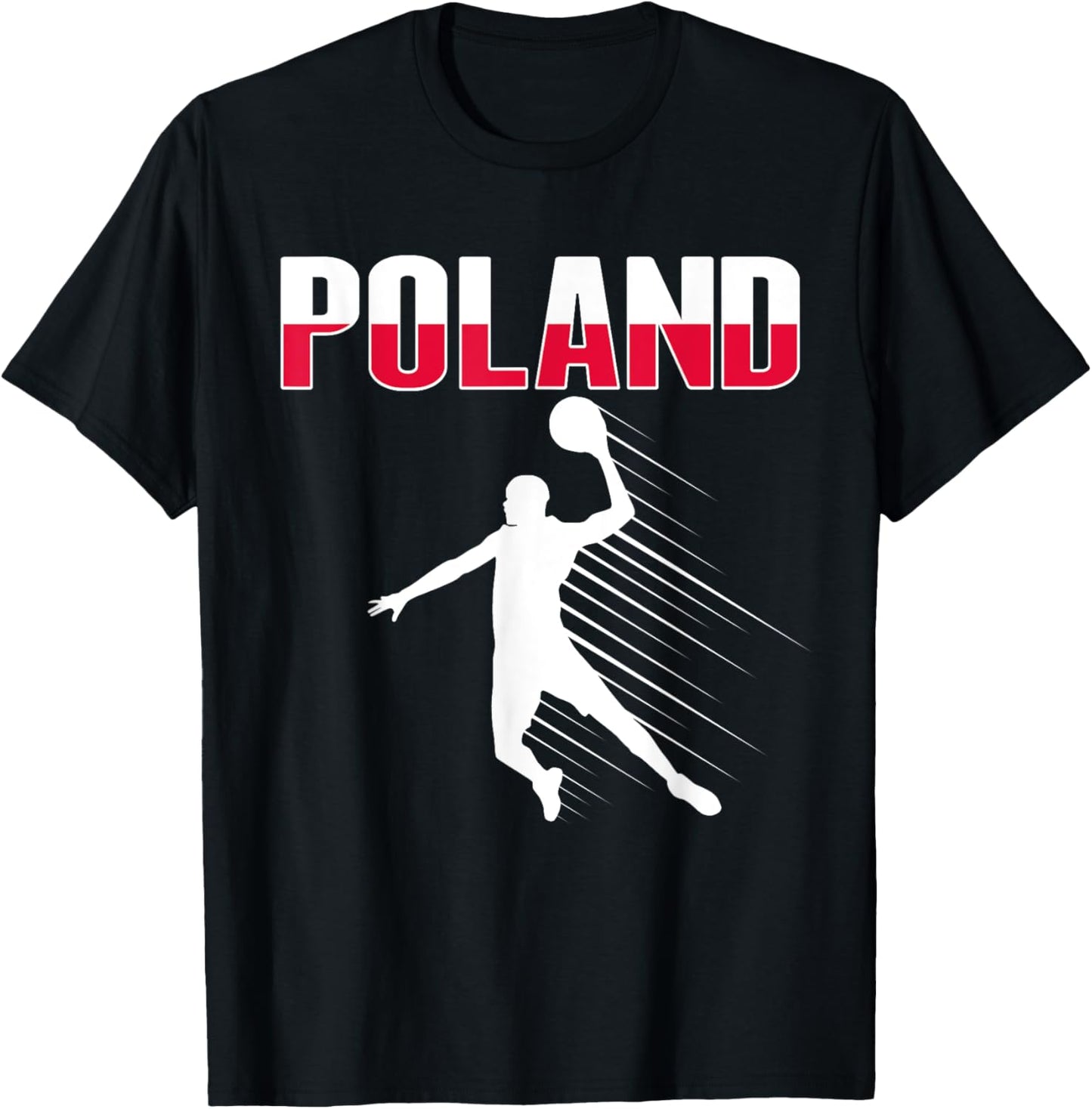 Poland Basketball Lovers Jersey Support Polish Baller Team T-Shirt - T-Shirt | Black