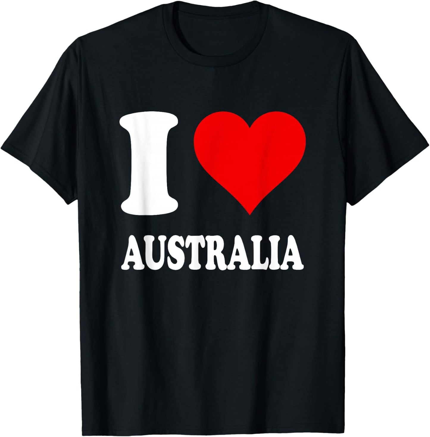 Red Heart I Love Australia T-Shirt - T-Shirt | Black