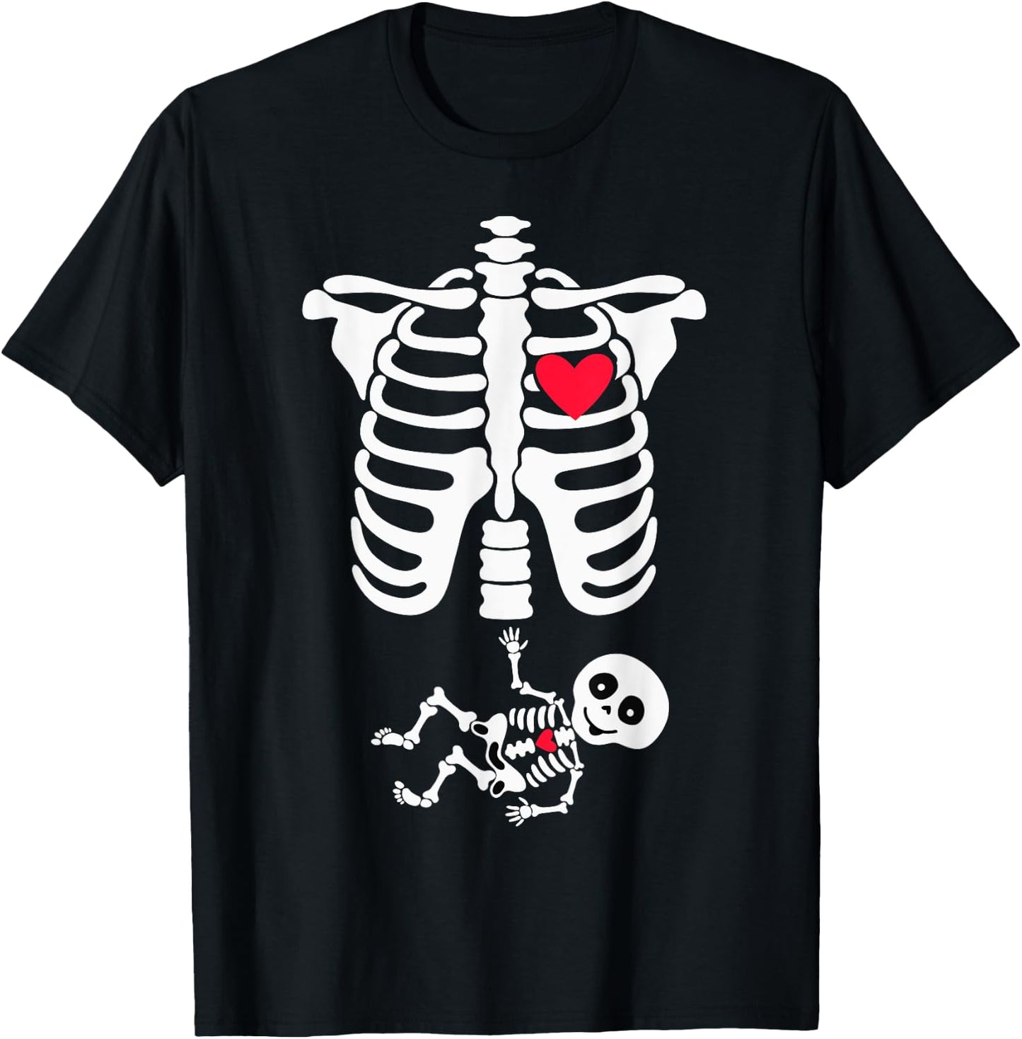 Halloween Costume for Pregnant Mom to Be Skeleton T-Shirt - T-Shirt | Black