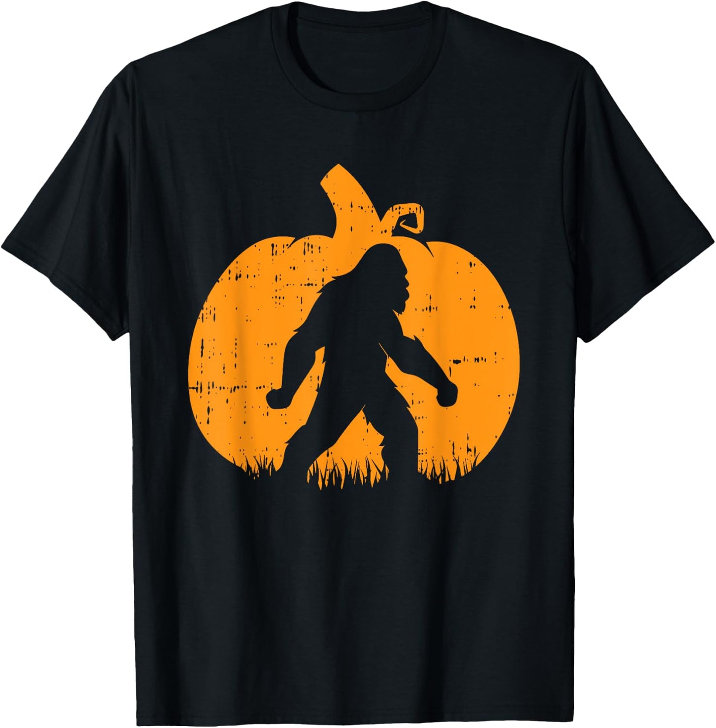Bigfoot Pumpkin Halloween Costume Sasquatch Men Women Kids T-Shirt - T-Shirt | Black