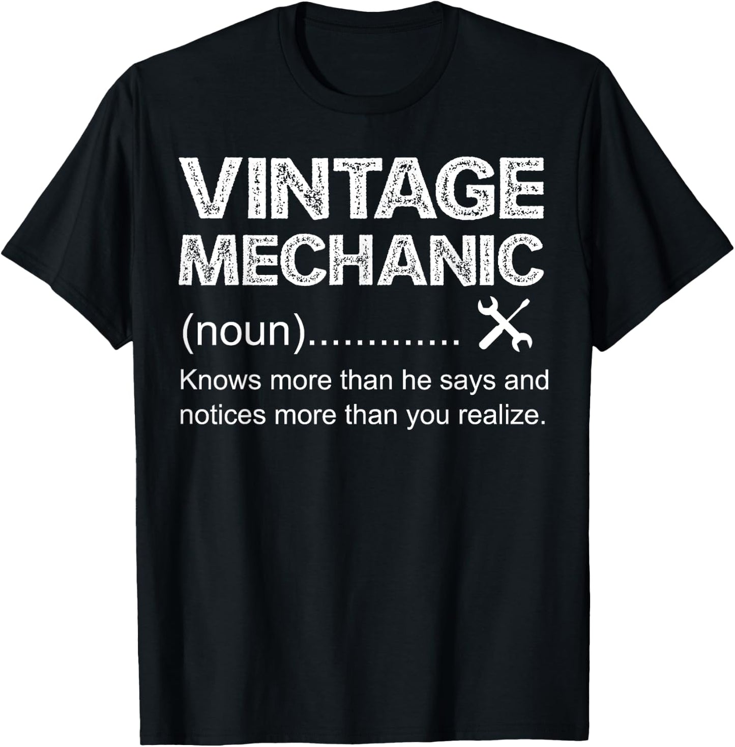 Vintage Mechanic Noun T-Shirt - T-Shirt | Black
