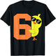 Kids 6th Birthday Chicken Themed Cute 6 Year Old Boys Chick T-Shirt - T-Shirt | Black