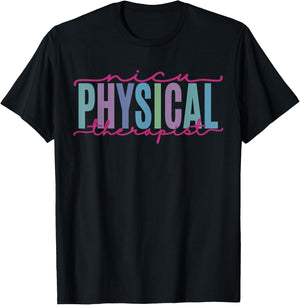 NICU Physical Therapist Neonatal ICU Nurse Funny Respiratory T-Shirt - T-Shirt | Black