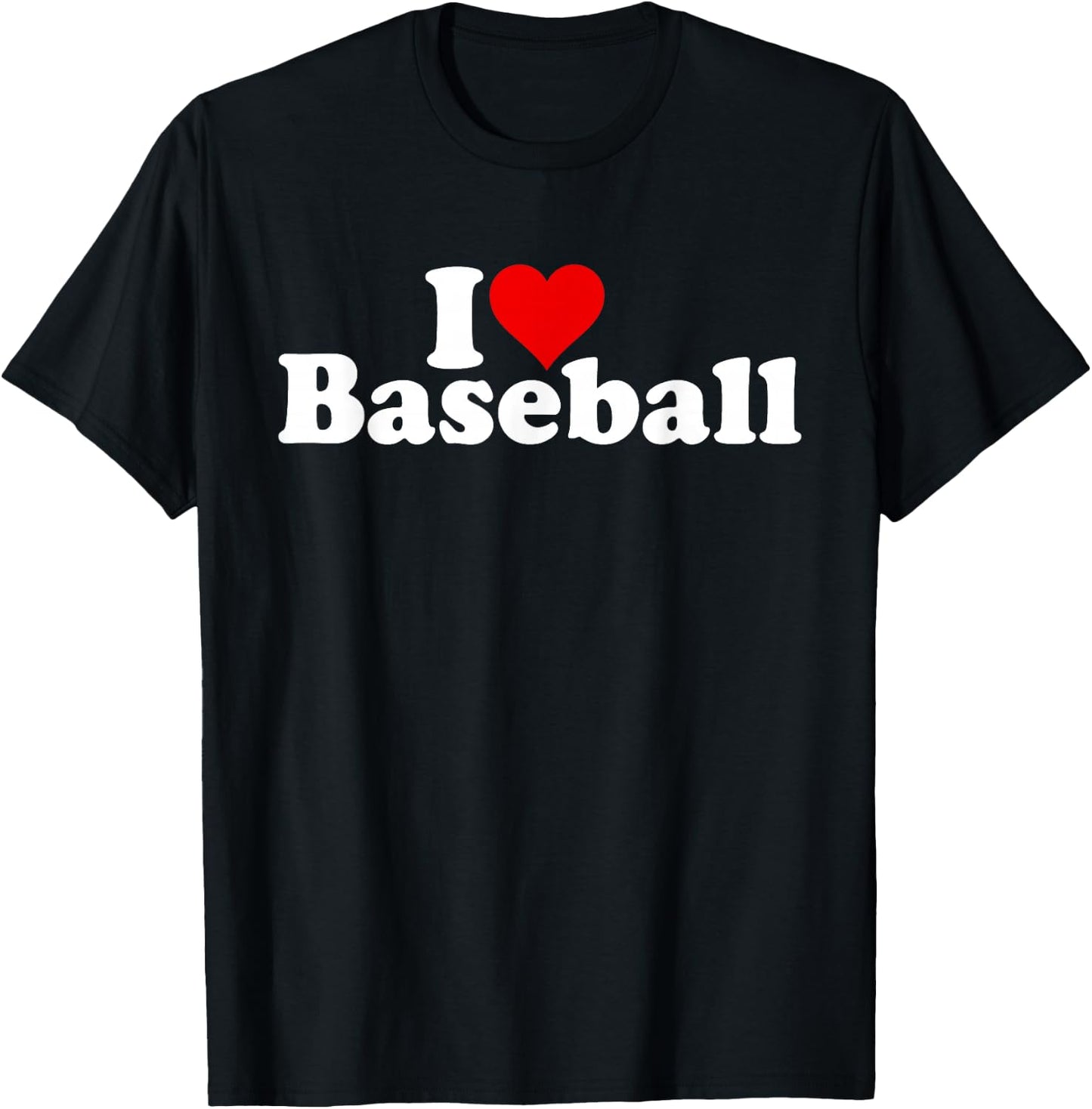 I Love Heart Baseball T-Shirt - T-Shirt | Black