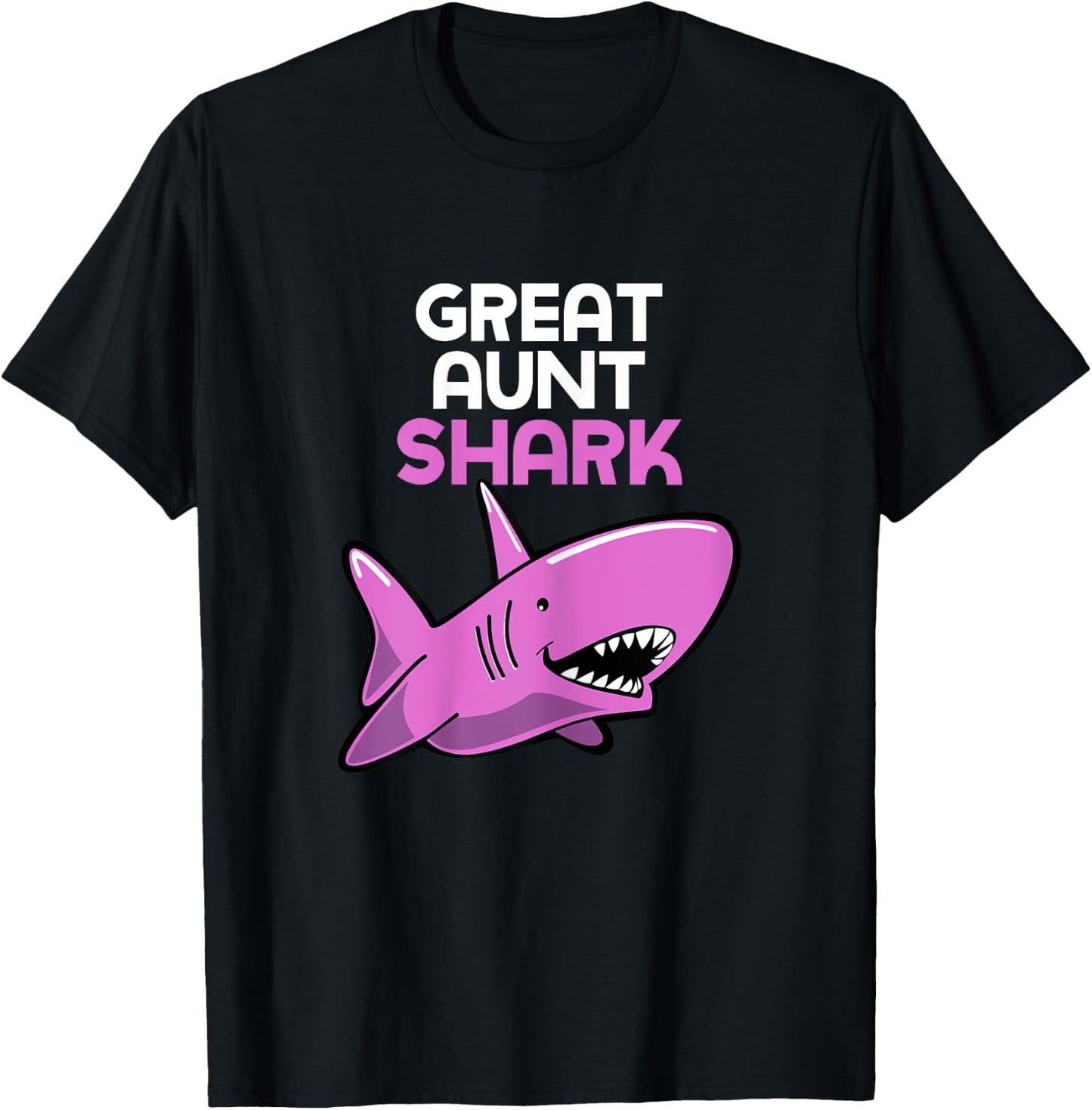 Great Aunt Shark Funny Family T-Shirt - T-Shirt | Black