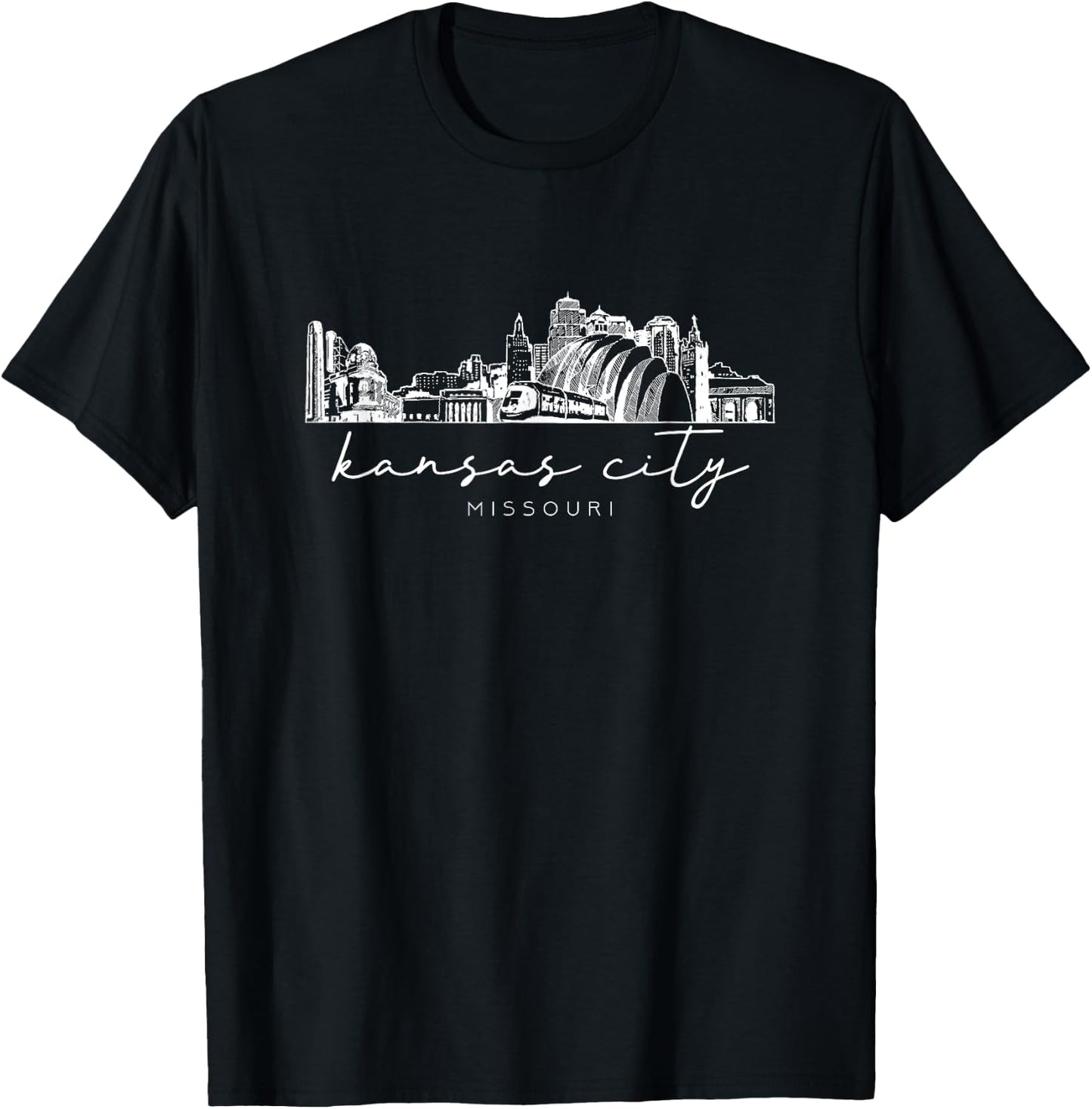 Kansas City Kansas Skyline Missouri Traveling Lover Travel T-Shirt - T-Shirt | Black