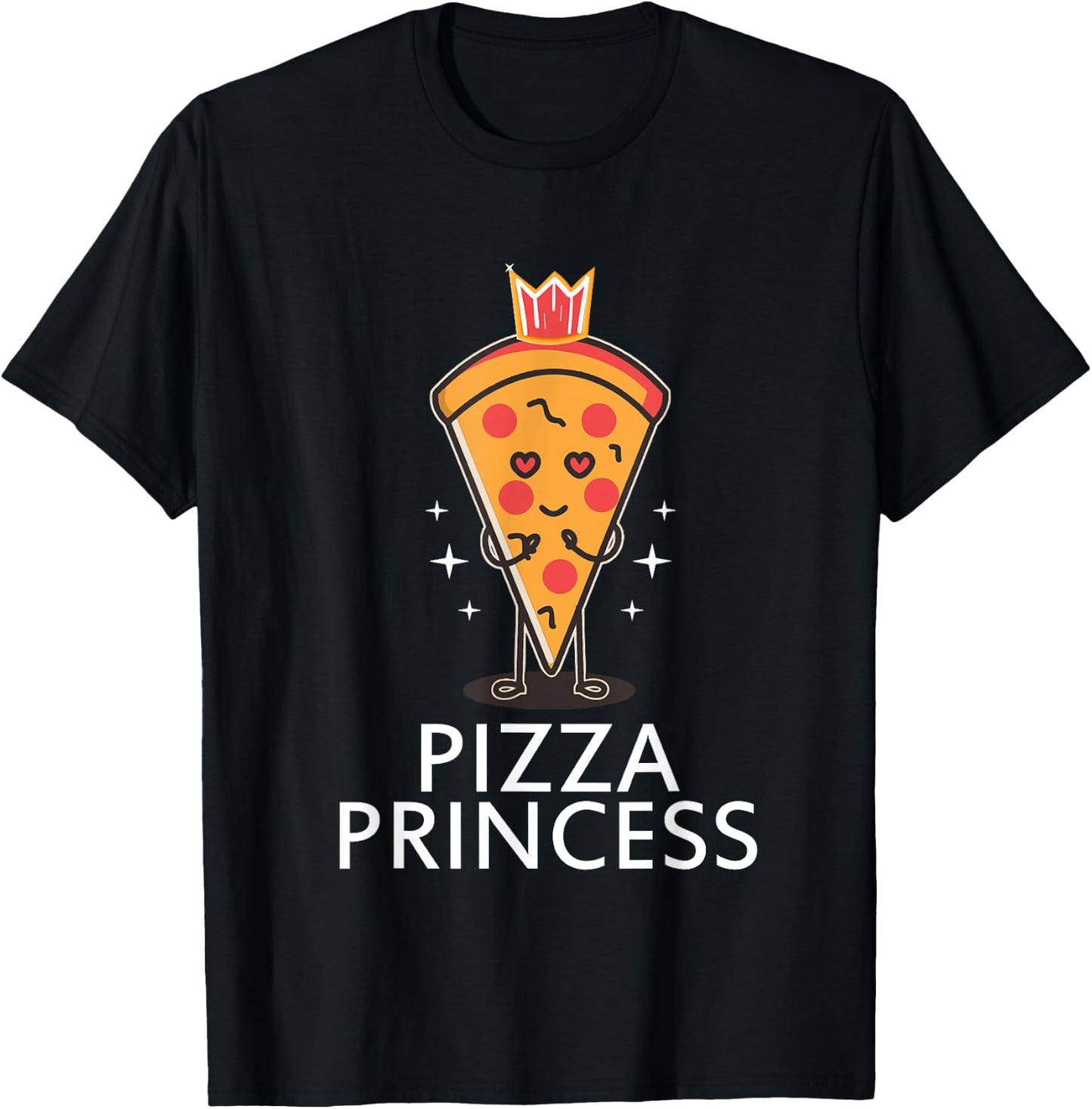 Pizza Princess Graphic Funny Pizza Lover For Girls Women T-Shirt - T-Shirt | Black