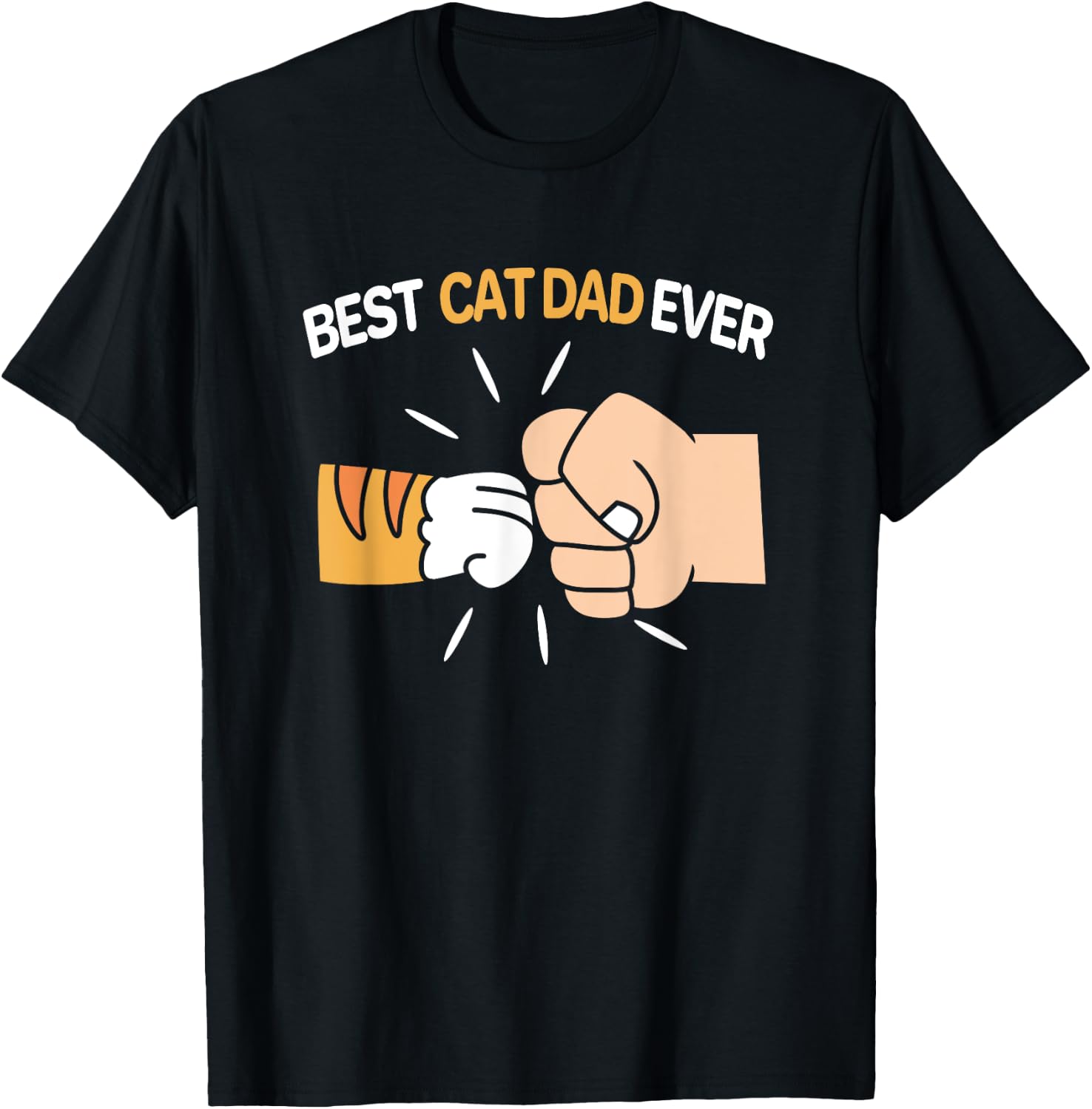 Best Cat Dad Ever Father Day Orange Tabby Dad Women Kids T-Shirt - T-Shirt | Black