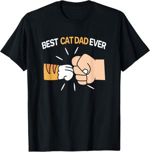 Best Cat Dad Ever Father Day Orange Tabby Dad Women Kids T-Shirt - T-Shirt | Black