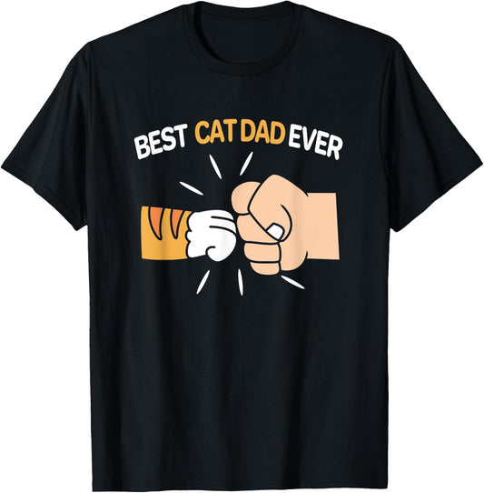 Best Cat Dad Ever Father Day Orange Tabby Dad Women Kids T-Shirt - T-Shirt | Black