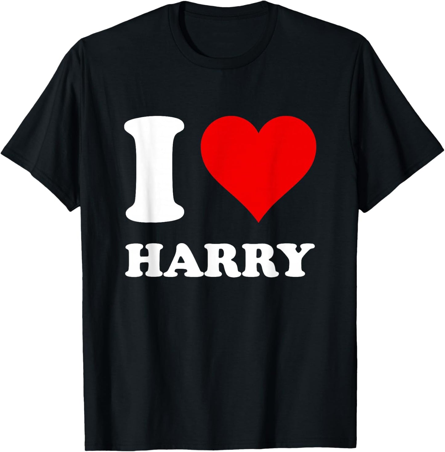 Red Heart I Love Harry T-Shirt - T-Shirt | Black