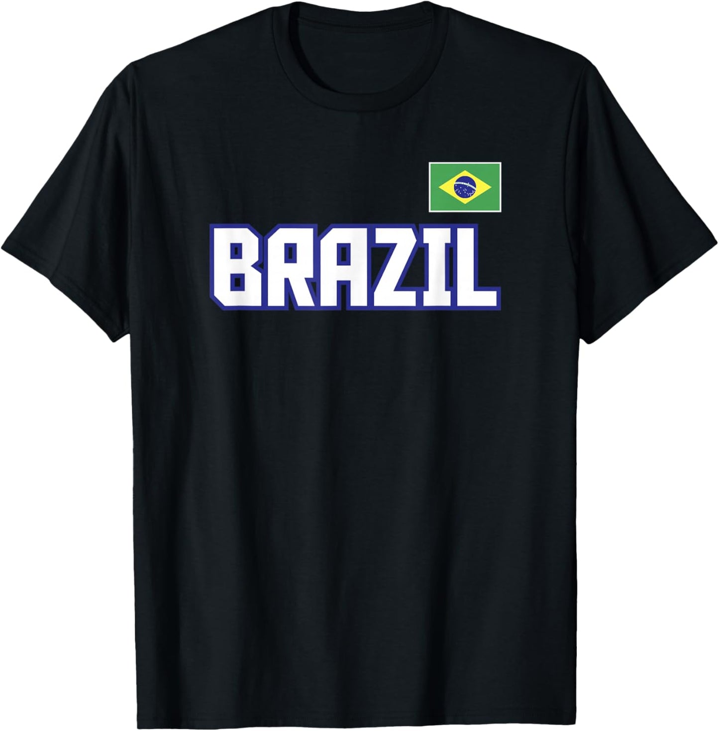 Brazil Flag Brasil Brazilian Pride Athletic Style Country T-Shirt - T-Shirt | Black