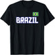 Brazil Flag Brasil Brazilian Pride Athletic Style Country T-Shirt - T-Shirt | Black