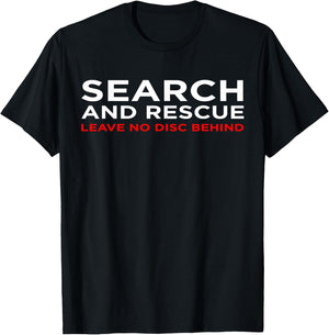 Funny Disc Golf | Retro Frisbee | Search & Rescue T-Shirt - T-Shirt | Black