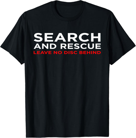 Funny Disc Golf | Retro Frisbee | Search & Rescue T-Shirt - T-Shirt | Black