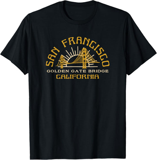 San Francisco Golden Gate Bridge California T-Shirt - T-Shirt | Black