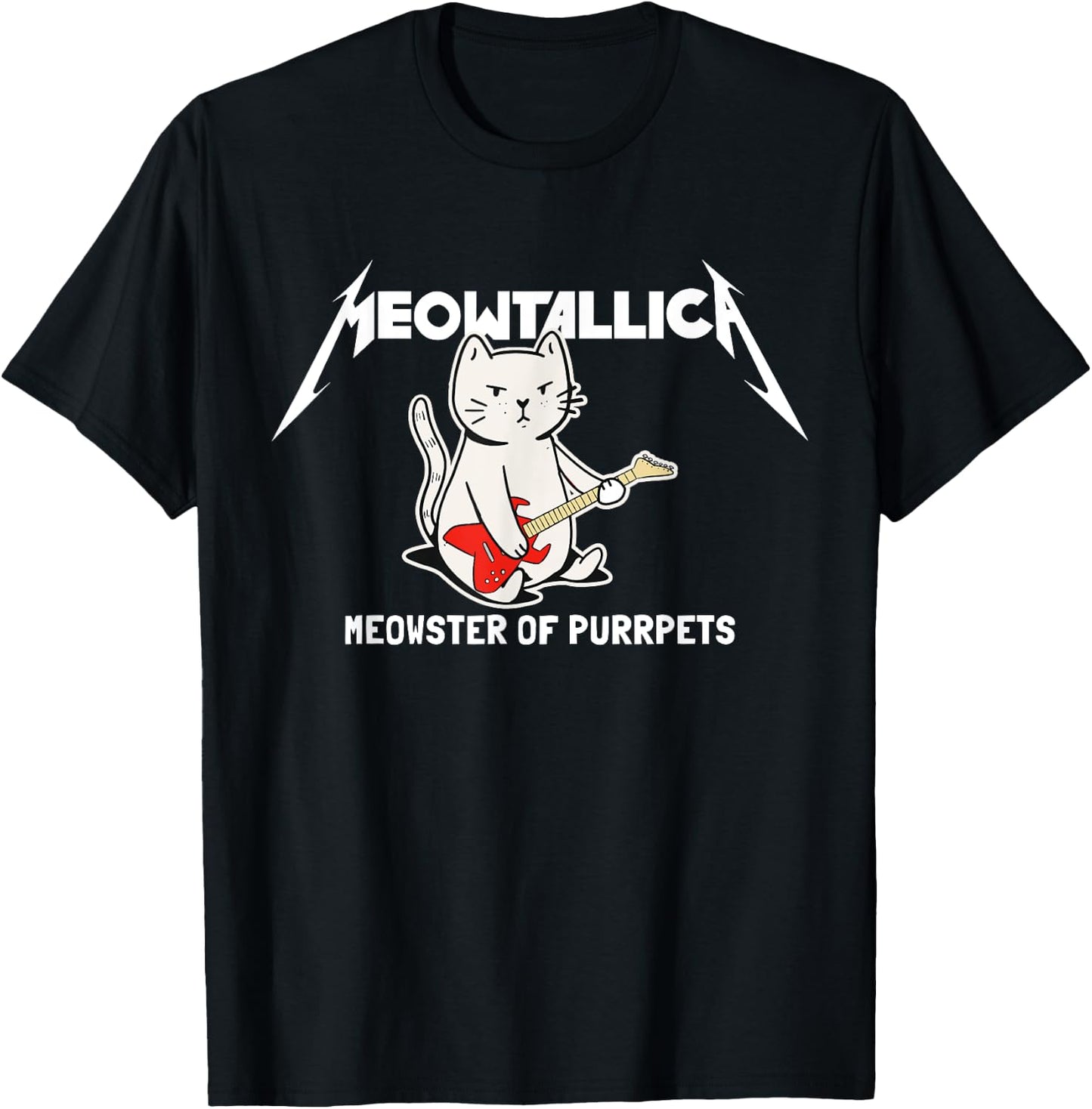 Meowtallica Meowster Of Purrpets - Funny Cat Women Girls Kids T-Shirt - T-Shirt | Black