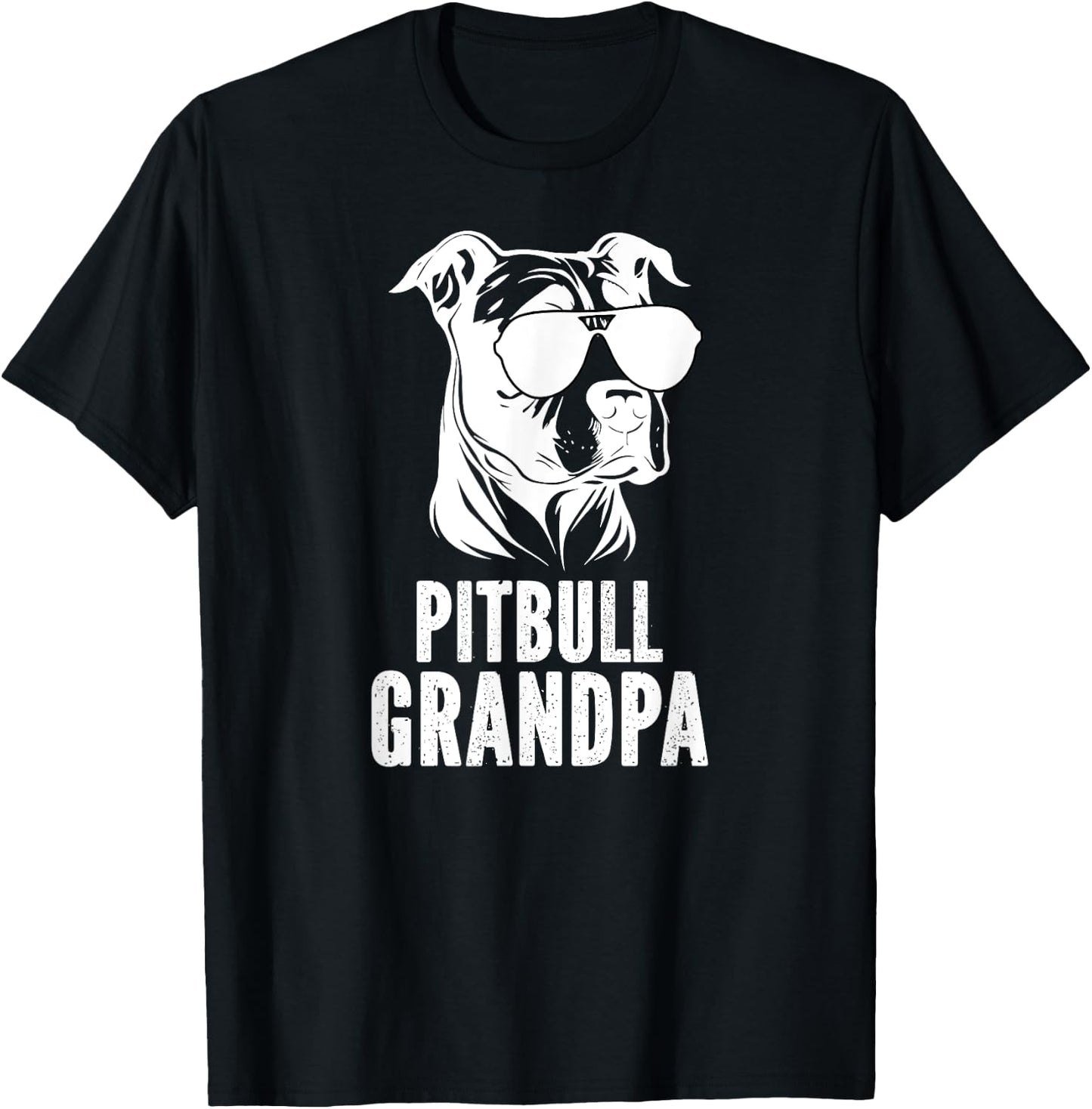 Pitbull Grandpa Of A Pitbull Grandfather Pittie Grandpa T-Shirt - T-Shirt | Black