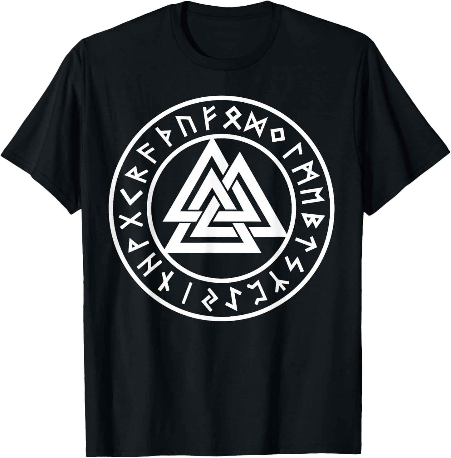 Valknut Wotan Knot Viking Odin Runes Asgard Valhalla Thor T-Shirt - T-Shirt | Black