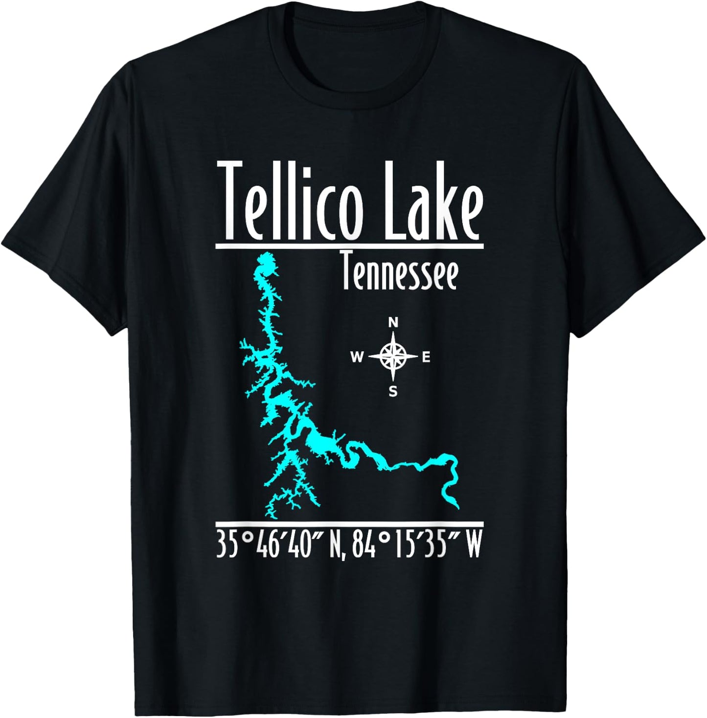 Modern Tellico Lake, Tennessee T-Shirt - T-Shirt | Black