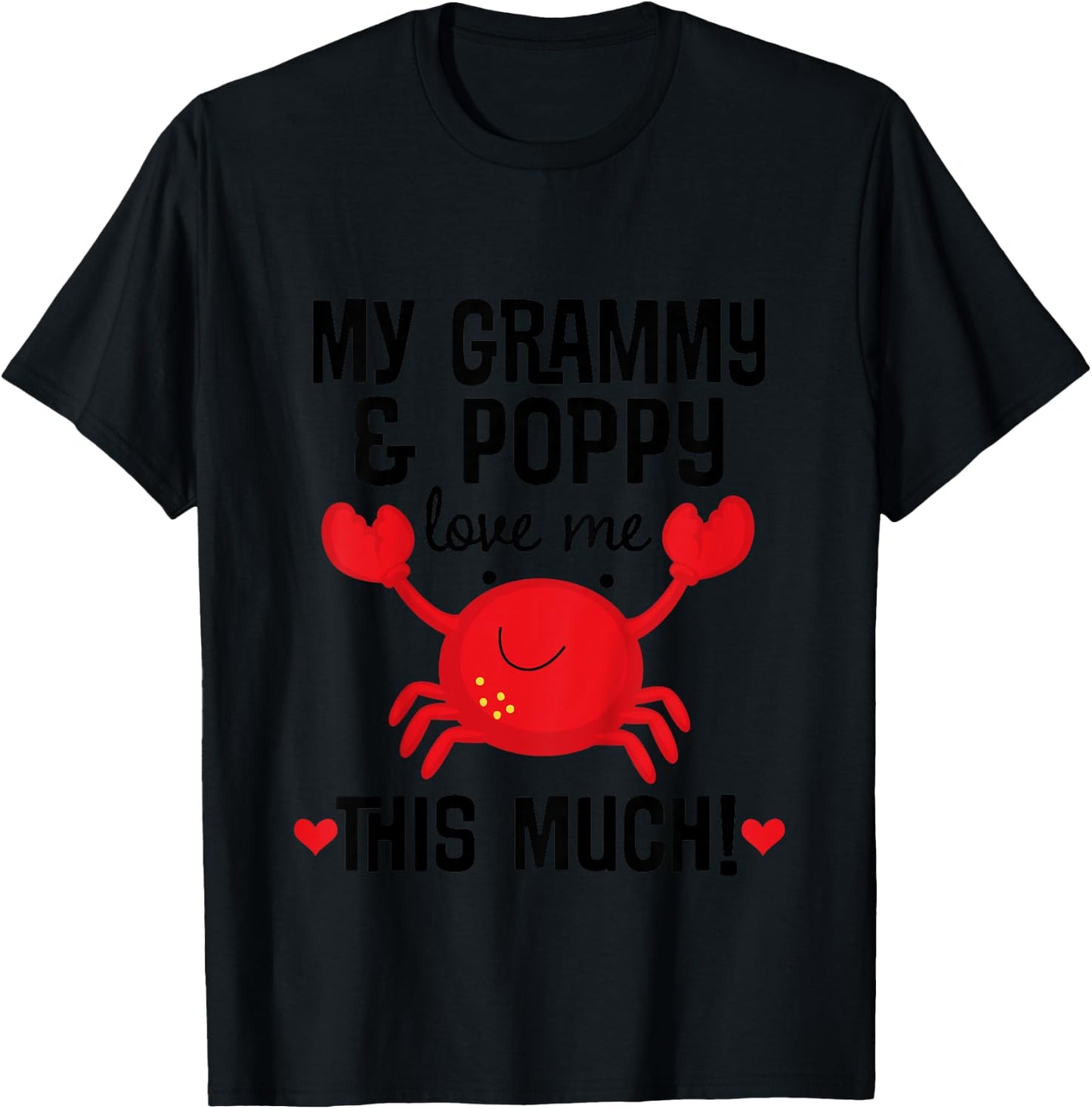 Kids Grammy and Poppy Love Me Grandchild Crab T-Shirt - T-Shirt | Black