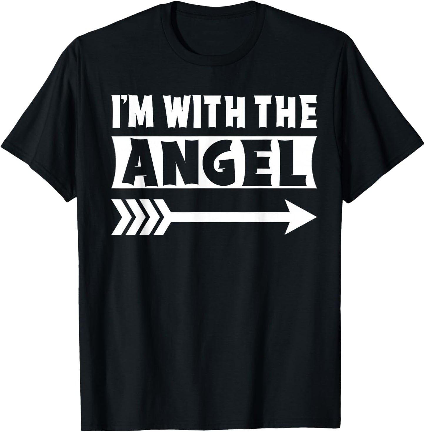 I'm With The Angel Halloween Costume Angel Halloween T-Shirt - T-Shirt | Black