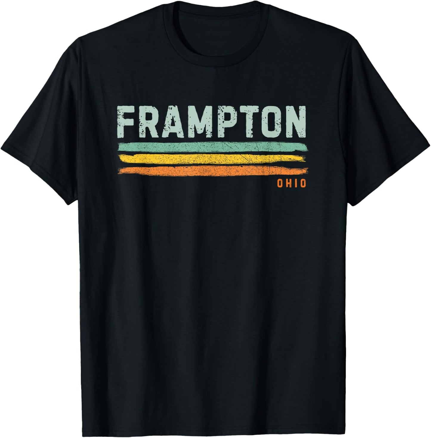 Vintage Stripes Frampton OH T-Shirt - T-Shirt | Black