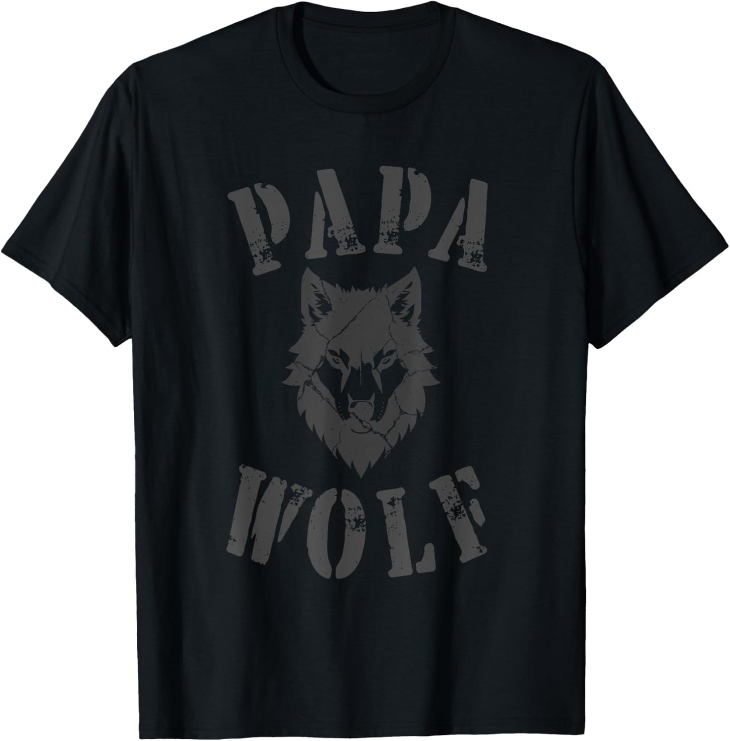 Vintage Design Papa Wolf T-Shirt - T-Shirt | Black