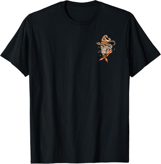 Vintage Cowboy American Traditional Tattoo Old School Flash T-Shirt - T-Shirt | Black